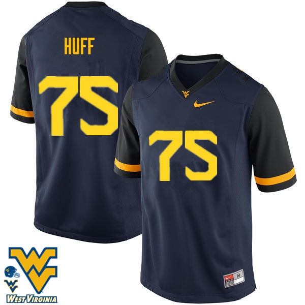 Men #75 Sam Huff West Virginia Mountaineers College Football Jerseys-Navy